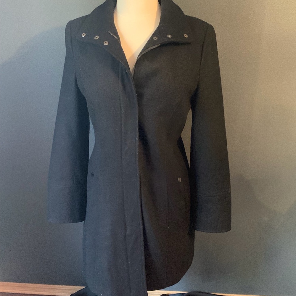 Apt. 9 Classic Black Wool Pea Coat.
